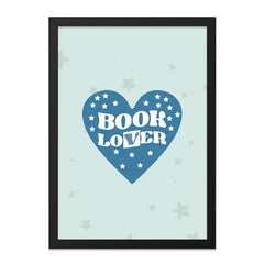 Book Lover Framed Wall Art, Heart with Stars, Reading Art, Bookworm Decor, Library Art, Gift for Readers, Home Decor, Ready to Hang - Tawshia