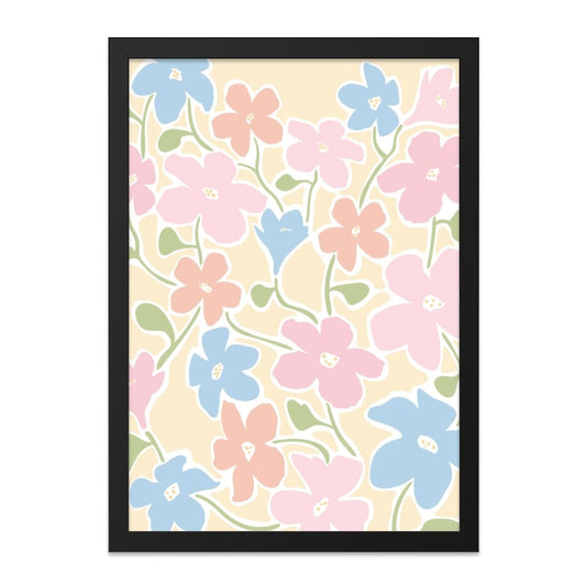 Pastel Floral Wall Art, Colorful Flower Print, Abstract Botanical Decor, Modern Home Wall Decor, Spring Flower Art Print - Tawshia
