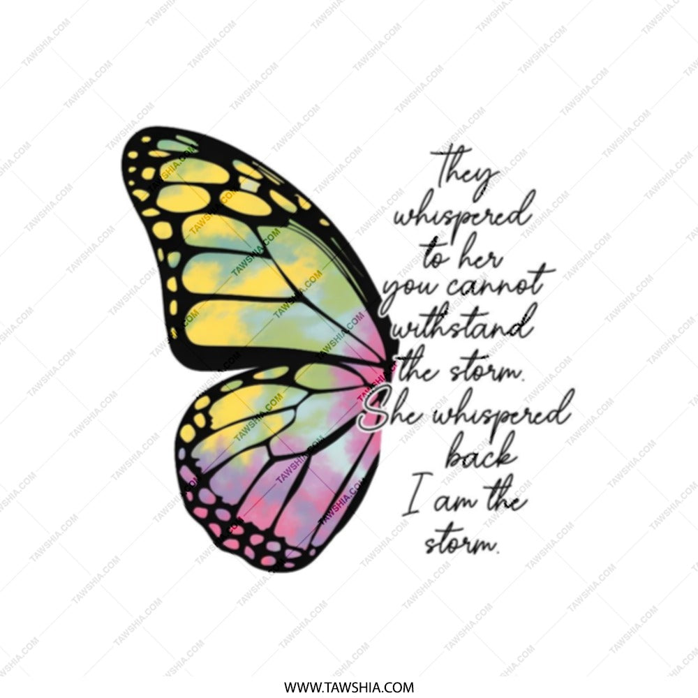Butterfly Tote Bag, Inspirational Quote Bag, I am the Storm Tote, Empowering Gift, Colorful Butterfly Art, Motivational Tote - Tawshia