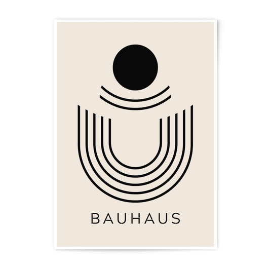 Bauhaus Art Photographic Print, Modern Geometric Wall Art, Abstract Circle Poster, Minimalist Home Decor, Beige Art Print, Stylish Design - Tawshia
