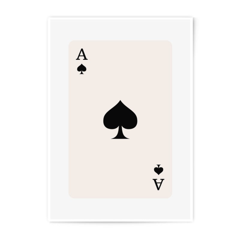 Ace of Spades Photographic Print, Card Game Art, Minimalist Wall Decor, Playing Card Poster, Casino Style Print, Game Room Decor, Card - Tawshia