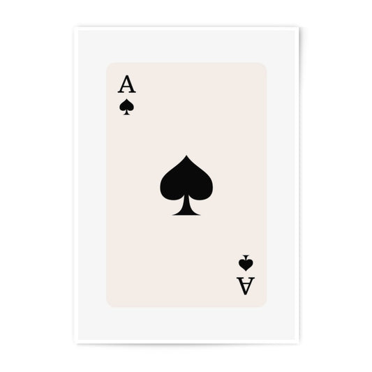 Ace of Spades Photographic Print, Card Game Art, Minimalist Wall Decor, Playing Card Poster, Casino Style Print, Game Room Decor, Card - Tawshia