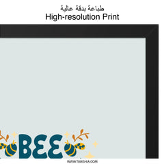 Bee Strong Work Hard Wall Art, Motivational Quote Print, Positive Affirmation Decor, Inspirational Gift, Home Office Art, Cute Bee Design - Tawshia