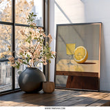 Lemon Still Life Wall Art, Fruit Print, Kitchen Decor, Citrus Art, Minimalist Design, Modern Wall Art, Bar Art Print, Lemonade Painting - Tawshia