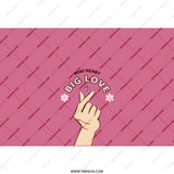 Mini Heart Big Love Tumbler, Korean Finger Heart, Love Tumbler, Tumbler with Straw, K Pop Tumbler, Gift for Her, Pink Tumbler - Tawshia