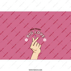Mini Heart Big Love Tumbler, Korean Finger Heart, Love Tumbler, Tumbler with Straw, K Pop Tumbler, Gift for Her, Pink Tumbler - Tawshia