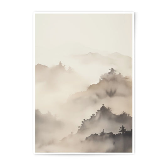 Misty Mountain Photographic Print, Landscape Art, Nature Photography, Wall Decor, Home Interior, Scenic View, Foggy Forest - Tawshia