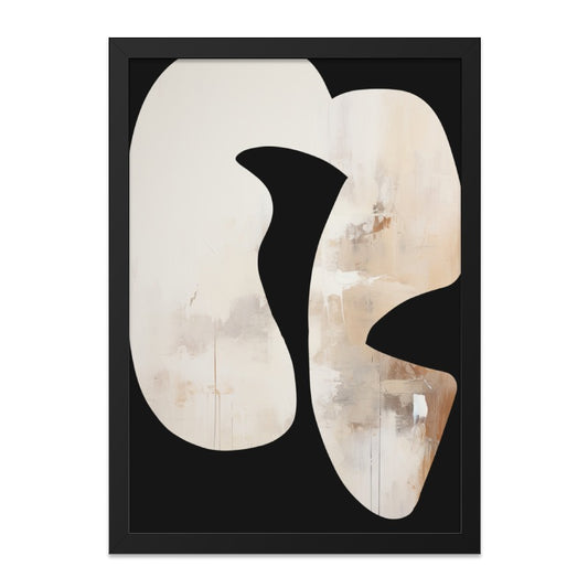 Modern Abstract Wall Art, Beige and Black Shapes, Contemporary Art Print, Minimalist Home Decor, Neutral Tones Artwork, Wall Decor - Tawshia