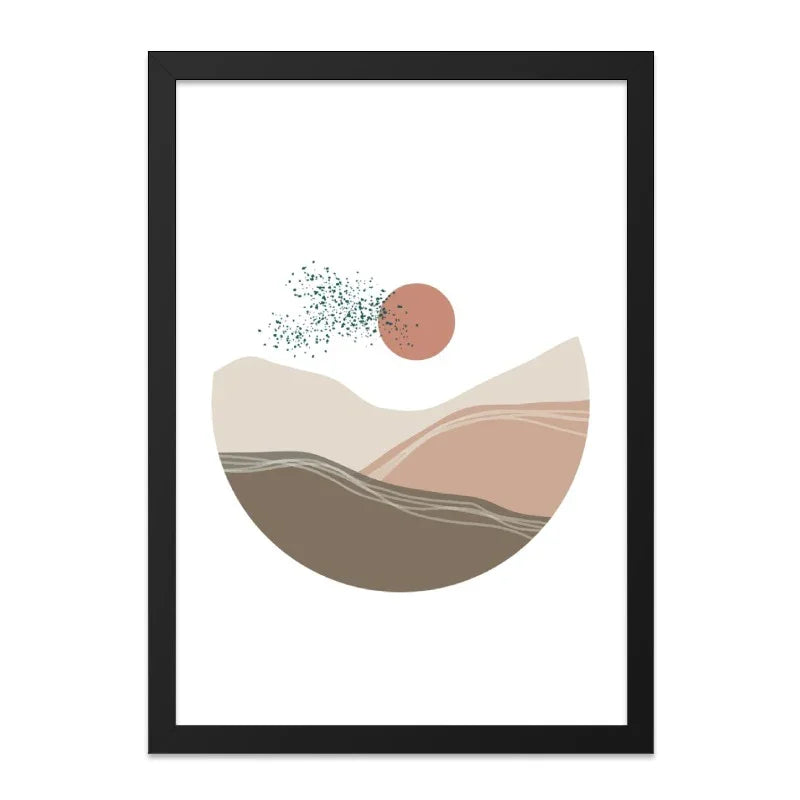 Abstract Desert Wall Art, Minimalist Landscape Print, Modern Home Decor, Boho Art Print, Neutral Tone Artwork, Sunset Artwork, Wall Decor - Tawshia
