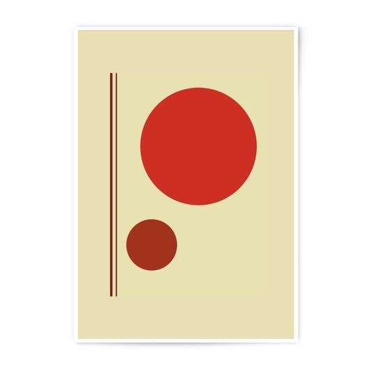Abstract Circles Photographic Print, Minimalist Wall Art, Geometric Art Print, Modern Home Decor, Red and Beige Art - Tawshia