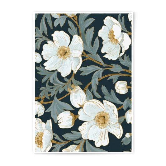 White Anemone Photographic Print, Floral Wall Art, Botanical Decor, Flower Photography, Elegant Home Decor, Fine Art Print, Wall Hanging - Tawshia