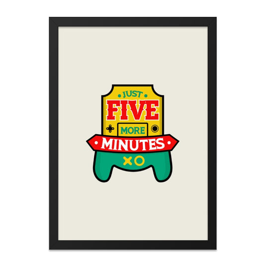 Just Five More Minutes Wall Art, Gamer Gift, Video Game Room Decor, Gaming Poster, Funny Teen Boy Gift, Play Station Art, Wall Decor - Tawshia