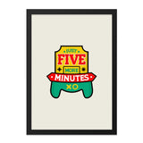 Just Five More Minutes Wall Art, Gamer Gift, Video Game Room Decor, Gaming Poster, Funny Teen Boy Gift, Play Station Art, Wall Decor - Tawshia
