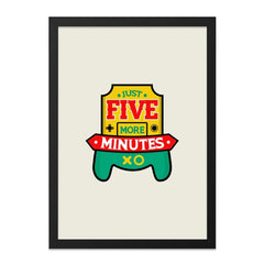 Just Five More Minutes Wall Art, Gamer Gift, Video Game Room Decor, Gaming Poster, Funny Teen Boy Gift, Play Station Art, Wall Decor - Tawshia