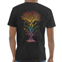Vibrant DNA Tree Design on Black T-Shirt product