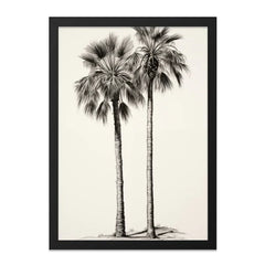 Palm Tree Wall Art, Tropical Print, Charcoal Drawing, Beach Decor, Coastal Wall Decor, Botanical Art, Minimalist Art, Nature Art - Tawshia