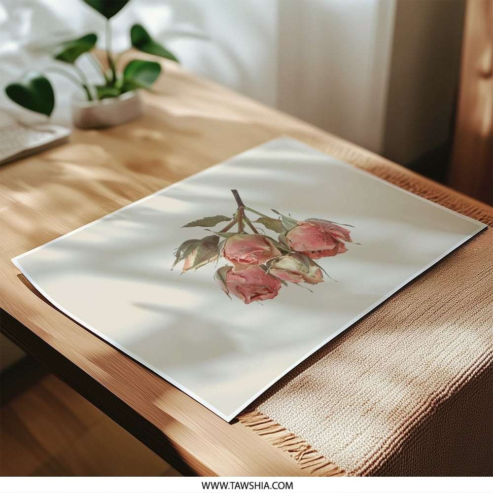 Rose Photographic Prints, Floral Wall Art, Botanical Print, Home Decor, Flower Photography, Dried Roses, Delicate Art Print, Rose Wall Decor - Tawshia