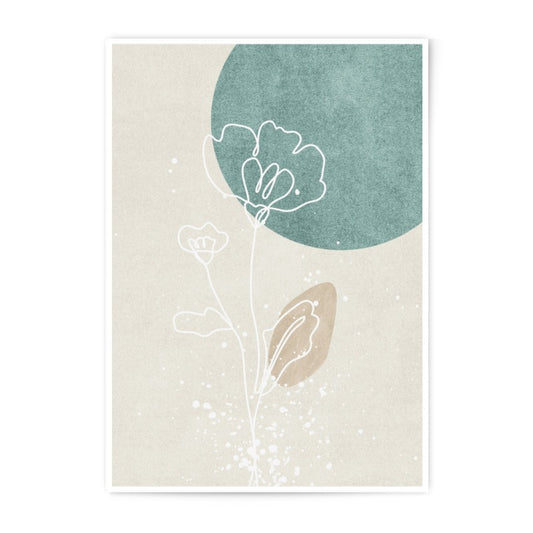 Minimalist Floral Photographic Print, Abstract Flower Line Art, Botanical Wall Decor, Modern Art Print, Neutral Tone Art, Home Decor - Tawshia