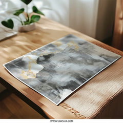 Abstract Gold Photographic Print, Grey and White Art, Modern Wall Decor, Home Interior, Fine Art Print, Gold Leaf Decor - Tawshia