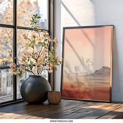 Desert Landscape Wall Art, Abstract Desert Print, Neutral Tone Art, Modern Home Decor, Scenic Wall Decor, Mountain Landscape Art - Tawshia