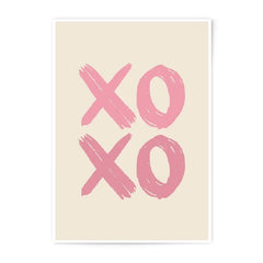 XO XO Photographic Print, Hugs and Kisses Art, Pink Wall Decor, Modern Art Print, Minimalist Print, Simple Art, Valentines Day Gift - Tawshia