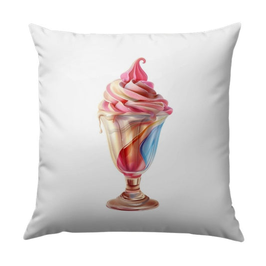Ice Cream Sundae Pillow, Dessert Pillow, Sweet Treat Decor, Foodie Gift, Colorful Ice Cream Art, Decorative Throw Pillows - Tawshia