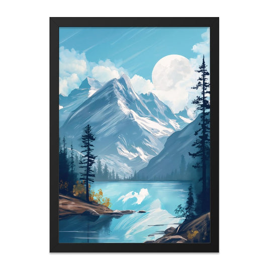 Mountain Lake Wall Art, Nature Scenery Print, Landscape Art, Serene Scene, Lake View Poster, Modern Art Print, Home Decor, Gift Idea - Tawshia