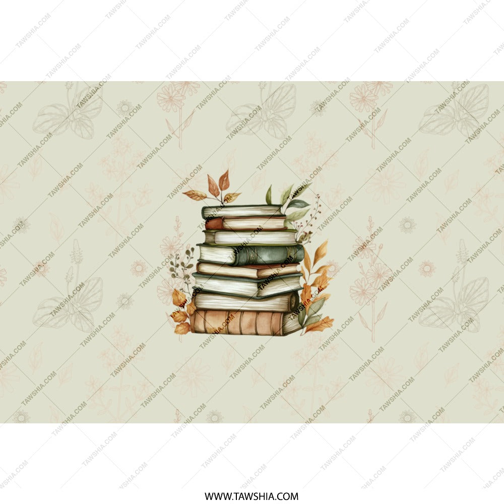 Book Lover Tumbler, Stacked Books Tumbler, Fall Leaves Tumbler, Reader Gift, Cozy Aesthetic, Librarian Tumbler, Bookish Gift, Cute Tumbler - Tawshia