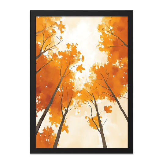 Autumn Canopy Wall Art, Orange Fall Trees Print, Nature Inspired Decor, Seasonal Art, Warm Colors, Contemporary Wall Art, Home Decor - Tawshia