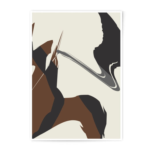 Abstract Brushstrokes Art Photographic Print, Modern Wall Decor, Beige Brown Black Art Print, Minimalist Home Decor, Fine Art Print - Tawshia