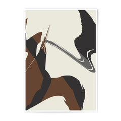 Abstract Brushstrokes Art Photographic Print, Modern Wall Decor, Beige Brown Black Art Print, Minimalist Home Decor, Fine Art Print - Tawshia