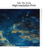 Desert Diner Photographic Print, Night Sky Art, Stars Scenery, Dreamy Landscape, Wall Decor, Home Decor - Tawshia