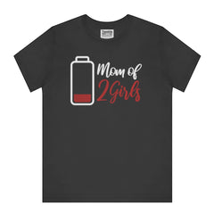Mom of 2 Girls Low Battery Graphic Tee product type