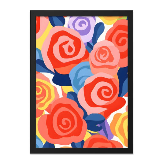 Floral Wall Art Print, Abstract Rose Painting, Colorful Flower Artwork, Botanical Home Decor, Modern Art Print, Trendy Wall Decor (137) - Tawshia