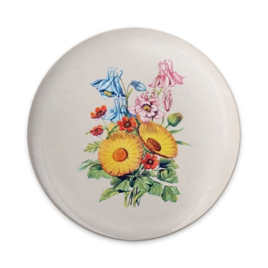 Floral Pinback Button, Botanical Pin Badge, Flower Bouquet Button, Vintage Style Button, Garden Flower Art Pin, Floral Accessory - Tawshia
