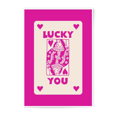 Lucky You Photographic Print, Queen of Hearts Card Wall Art, Aesthetic Room Decor, Trendy Wall Decor, Gift for Gambler, Playing Card Print - Tawshia