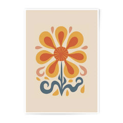 Floral Photographic Print, Retro Flower Art, 70s Inspired Decor, Botanical Wall Art, Flower Power Print, Groovy Home Decor, Flower Wall - Tawshia