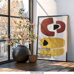 Abstract Shapes Wall Art, Geometric Print, Modern Art Decor, Minimalist Artwork, Contemporary Wall Decor, Living Room Art, Office Art - Tawshia