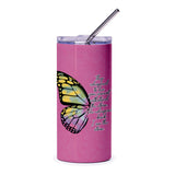 Butterfly Tumbler, Inspirational Quote, I am the Storm, Pink Floral Tumbler, Gift for Her, Trendy Tumbler, Butterfly Design - Tawshia