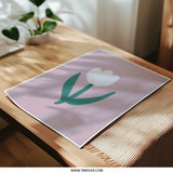White Tulip Photographic Print, Flower Wall Art, Floral Home Decor, Minimalist Art Print, Pastel Pink, Botanical Art, Plant Art - Tawshia