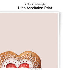 Heart Cookie Photographic Prints, Valentines Decor, Baking Art, Sweet Treat, Kitchen Wall Art, Food Photography, Holiday Art - Tawshia