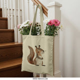 Squirrel Tote Bag, Cute Animal Bag, Forest Creature Gift, Nature Lover Handbag, Unique Design Tote, Everyday Tote, Book Bag, Shopping Bag - Tawshia
