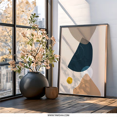 Abstract Shapes Wall Art, Minimalist Print, Modern Art Poster, Contemporary Wall Decor, Home Decor, Geometric Shapes Print, Living Room Art - Tawshia
