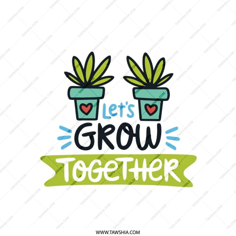 Lets Grow Together Pillow, Plant Lover Pillow, Cute Pillow, Garden Pillow, Decorative Pillow, Home Decor Pillow, Housewarming Gift Pillow - Tawshia