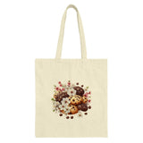 Cookies and Flowers Tote Bag, Cute Foodie Gift, Pastry Lover Present, Floral Cookie Design, Everyday Bag, Springtime Accessory - Tawshia
