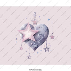 Heart Star Mouse Pad, Cute Desk Mat, Aesthetic Computer Accessory, Kawaii Gift, Gaming Mousepad, Office Decor, Unique Desk Decor, Desk - Tawshia