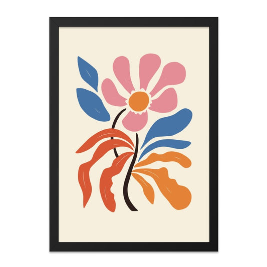 Abstract Floral Wall Art, Pink Flower Print, Botanical Art Poster, Modern Home Decor, Colorful Art Print - Tawshia