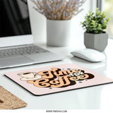 Time for Coffee Mouse Pad, Retro Style Mousepad, Coffee Lover Gift, Desk Decor, Trendy Work Space Accessory, Home Office Mouse Pad - Tawshia
