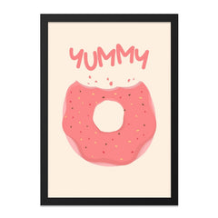 Yummy Donut Wall Art, Foodie Decor Print, Cute Dessert Illustration, Kitchen Wall Decor, Sweet Treat Art, Fun Wall Art - Tawshia