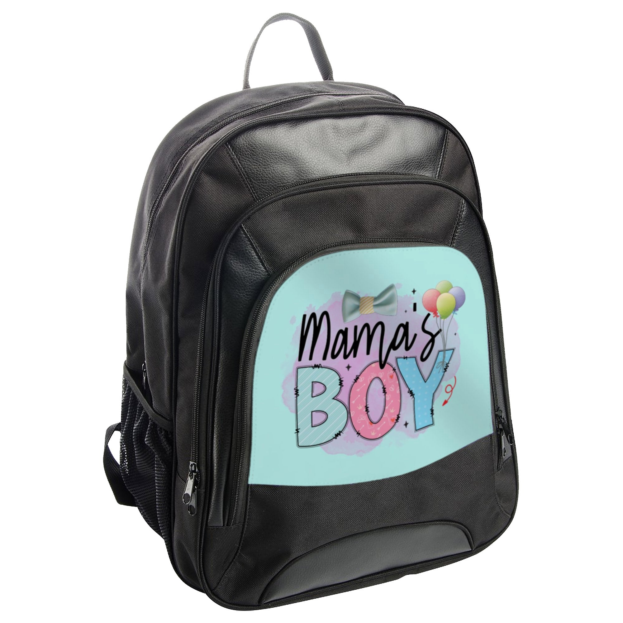 Mama's Boy Colorful Text and Graphics Backpack product